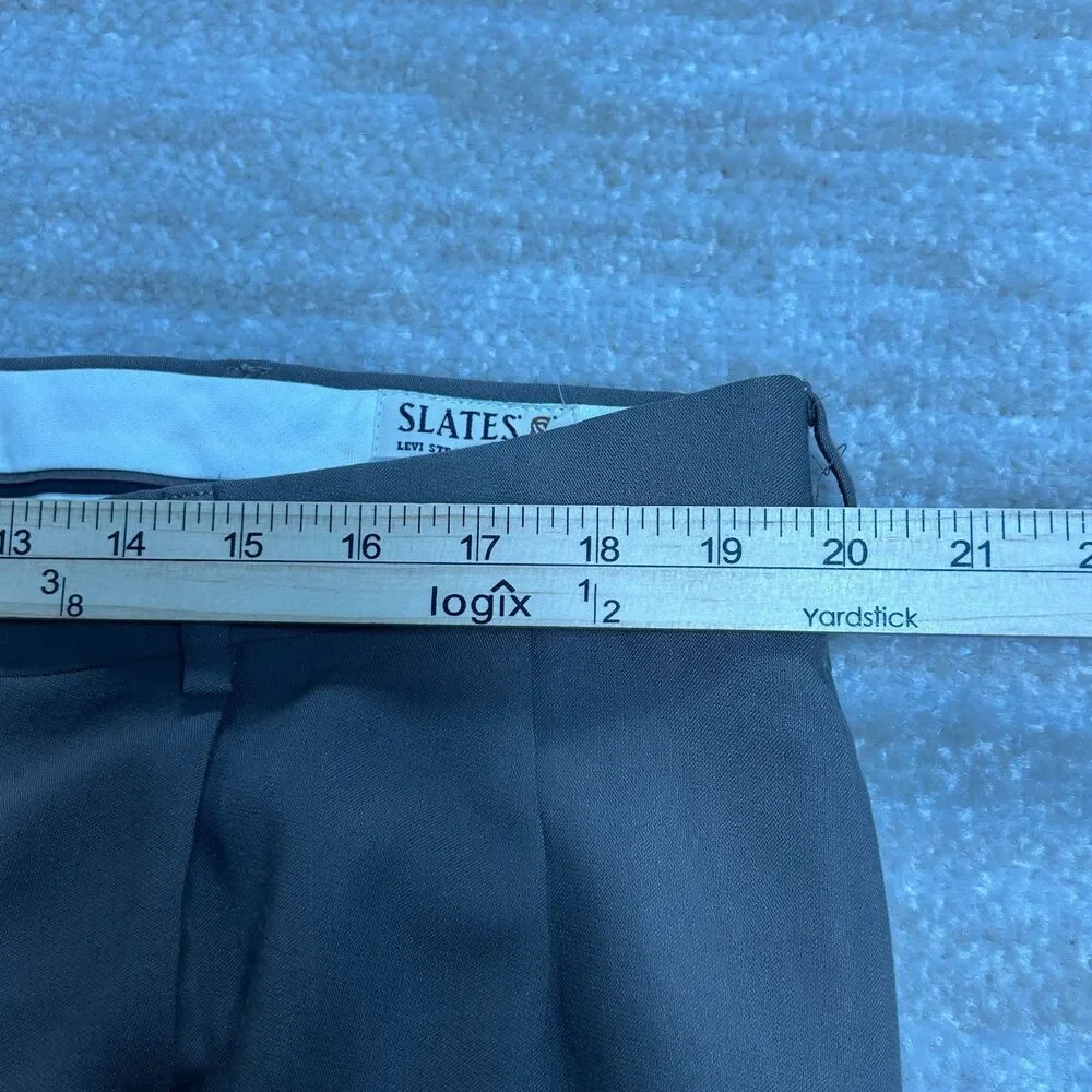Levis Slates Dress Pants Men W42 L32 Brown Classic Fit Vintage 1998 Shiny Look